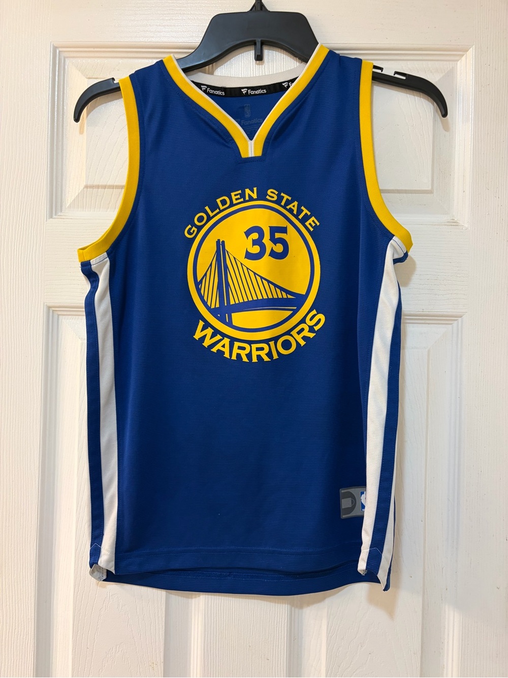 Durant Golden State Warriors Kids Blue & Yellow Basketball Jersey